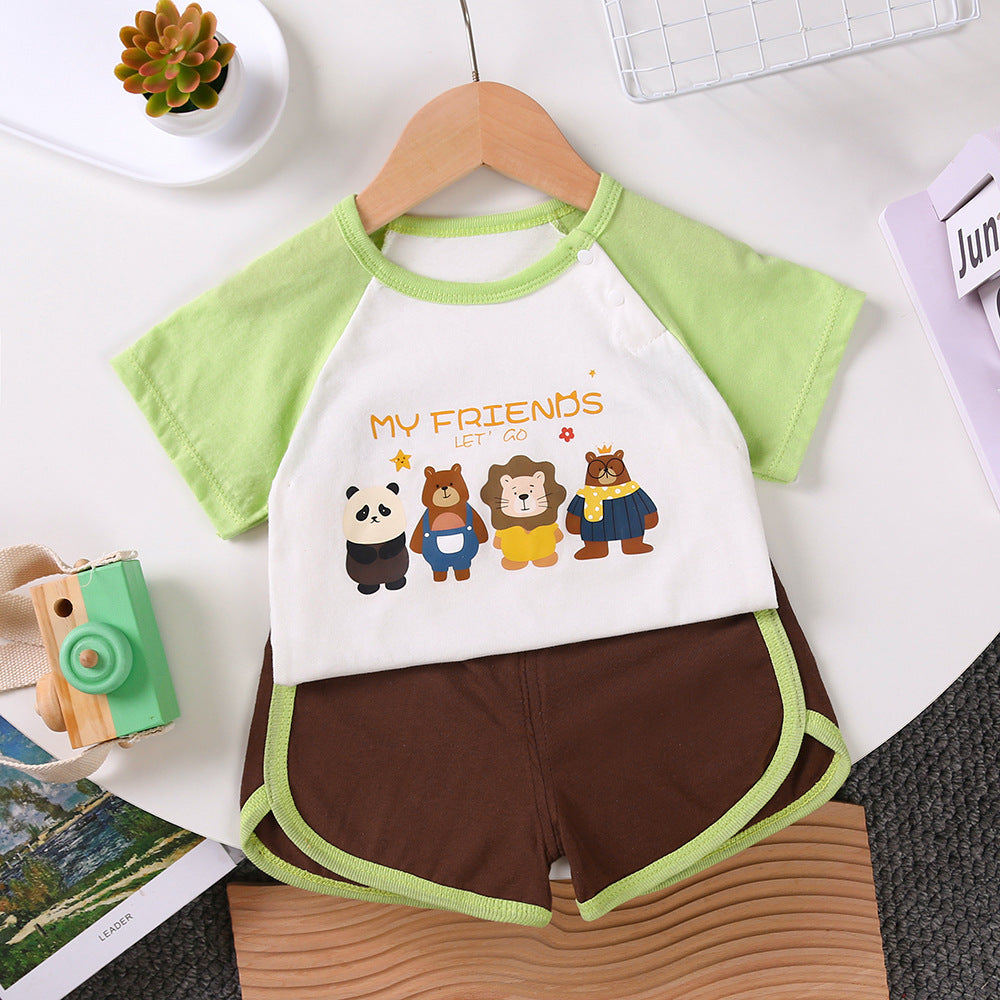 Children's Short-Sleeve Set Baby Summer T-Shirt Two-Piece Set by Baby Joy