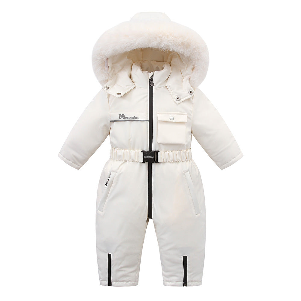 Autumn And Winter Fleece-lined Overalls Ski Suit For Children by Baby Joy