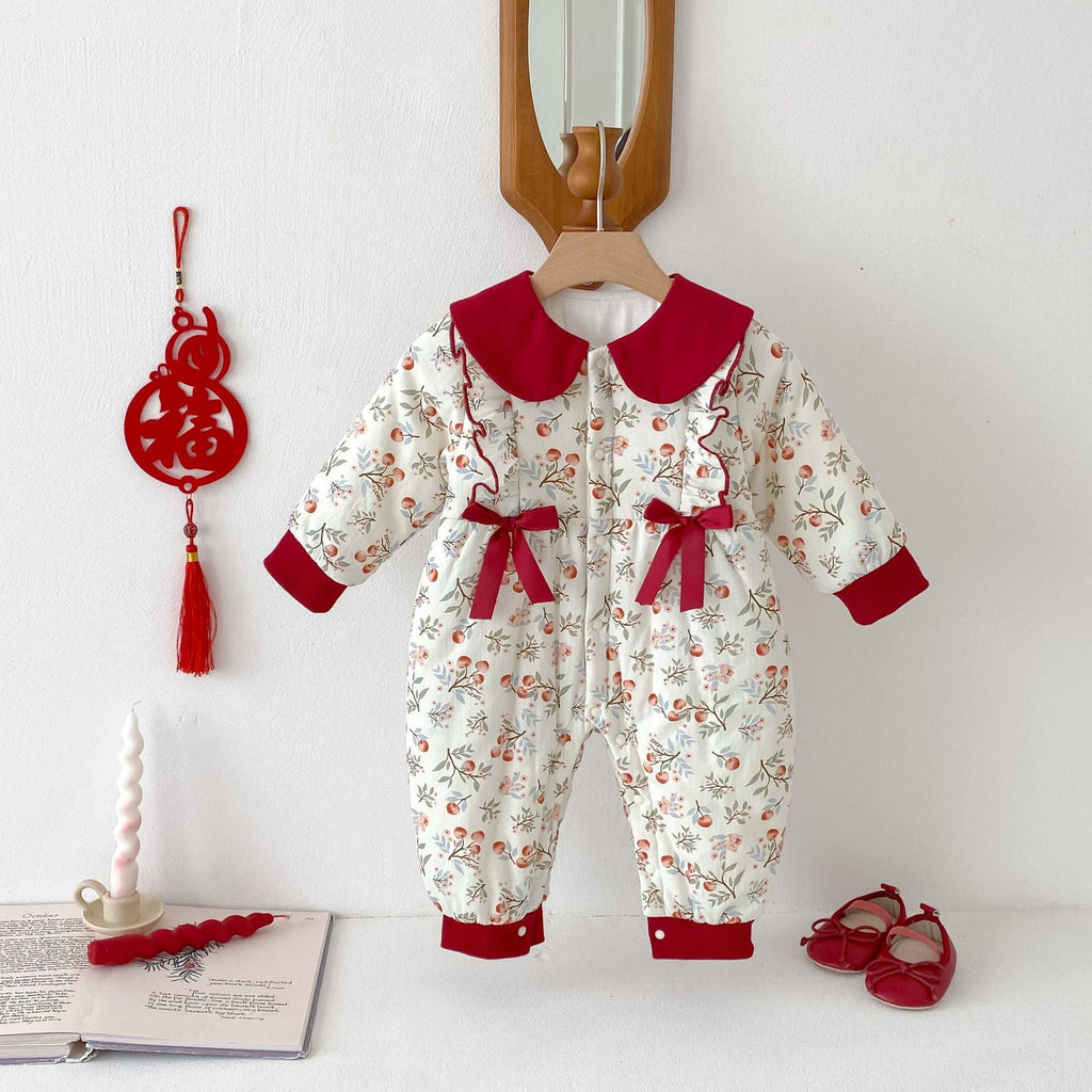 Baby Cotton-padded One-piece Bodysuit Pure Cotton Class A Winter Clothing Warm And Extra-thick by Baby Joy