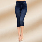 Seamless Denim Print Leggings – Hollow Cut Sexy Fit by FitiqueFit