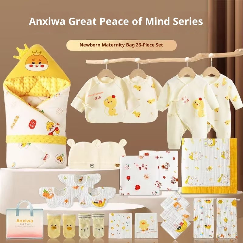 Maternity Bag Newborn Swaddle Bath Towel Clothing Set by Baby Joy