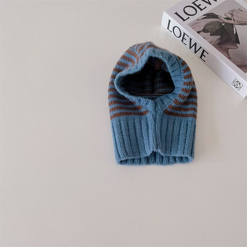Childrens Contrast-Color Striped Knitted Hat by Baby Joy