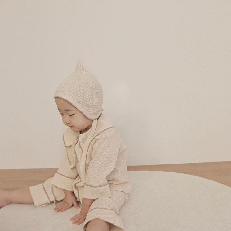 Baby Autumn Waffle-Knit Cardigan Set by Baby Joy