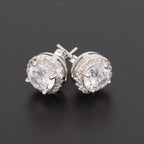 Hip Hop Four-Prong Black Zircon Earrings by nowadaysfashion