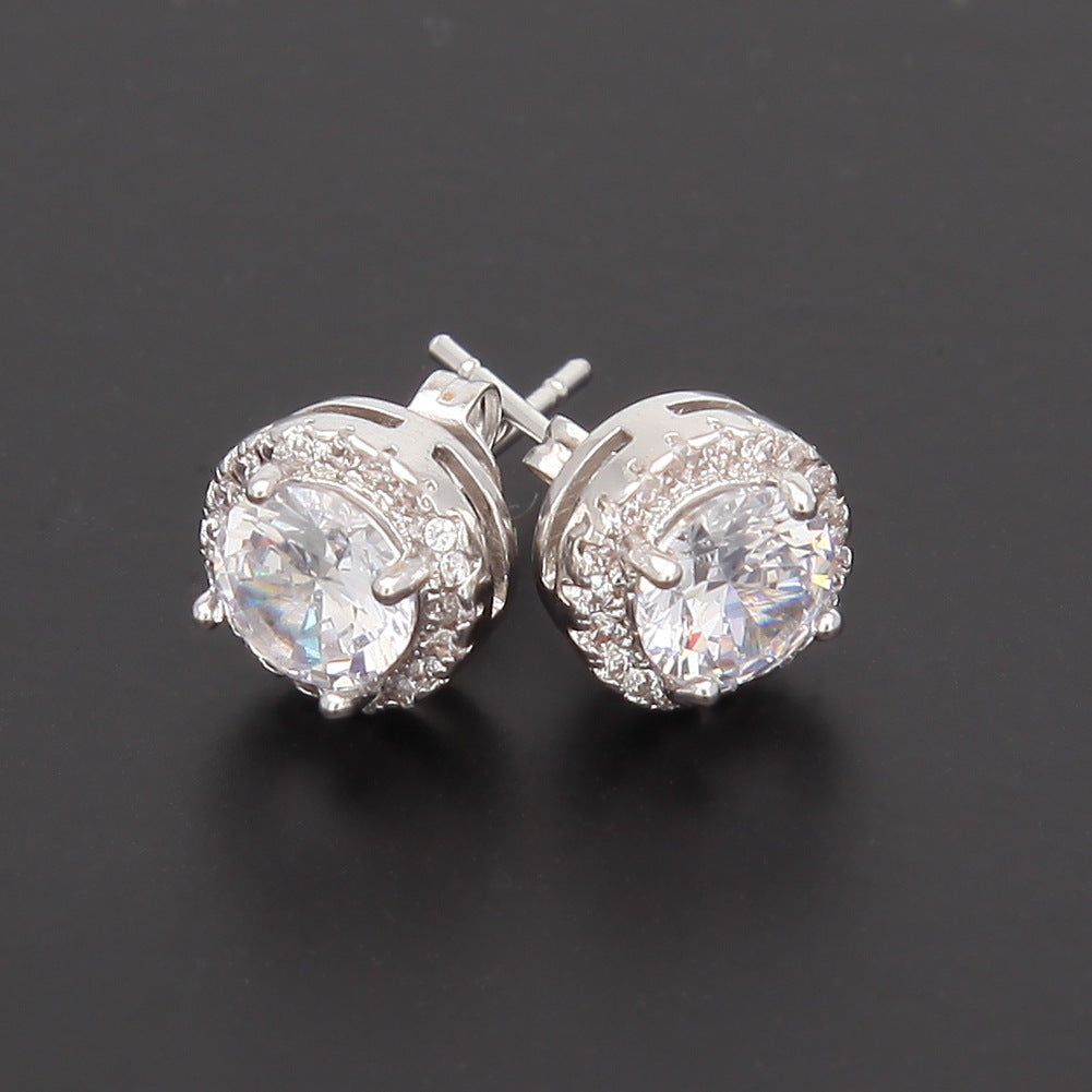 Hip Hop Four-Prong Black Zircon Earrings by nowadaysfashion