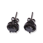 Hip Hop Four-Prong Black Zircon Earrings by nowadaysfashion