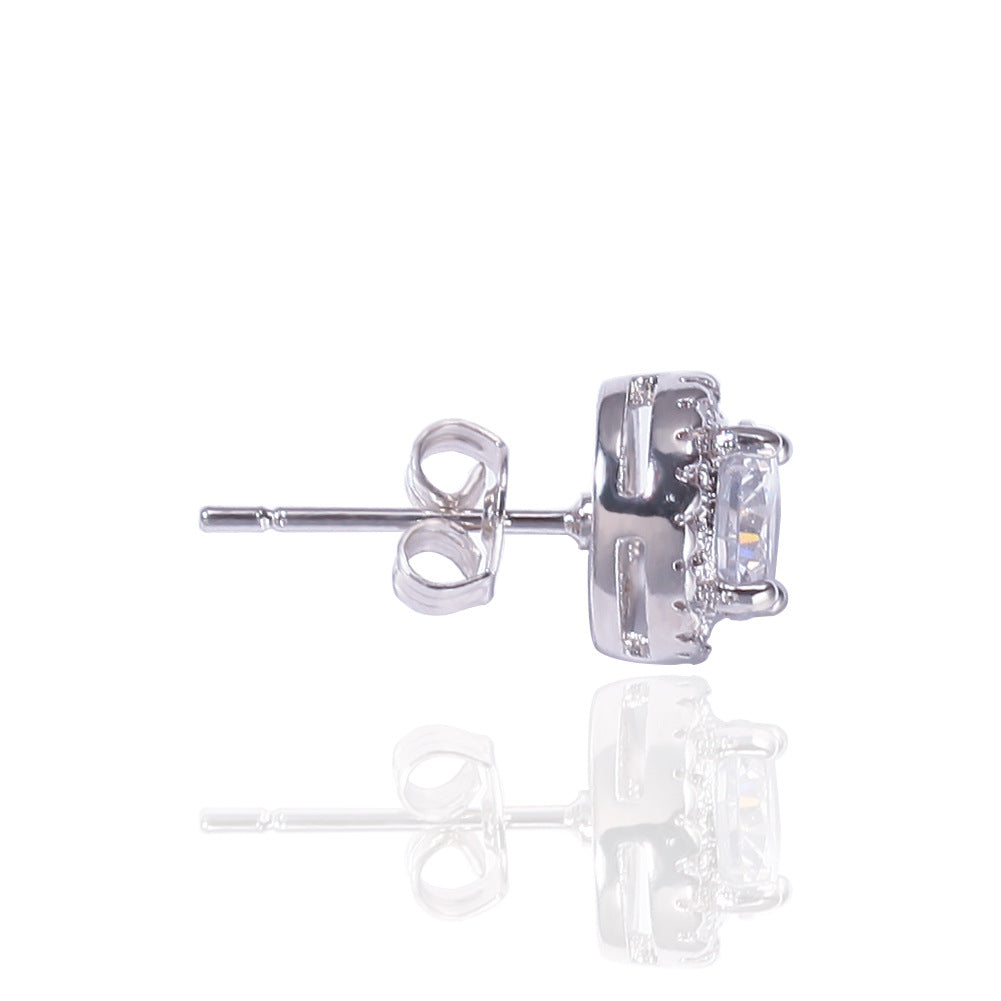 Hip Hop Four-Prong Black Zircon Earrings by nowadaysfashion