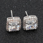 Hip Hop Four-Prong Black Zircon Earrings by nowadaysfashion