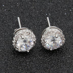 Hip Hop Four-Prong Black Zircon Earrings by nowadaysfashion