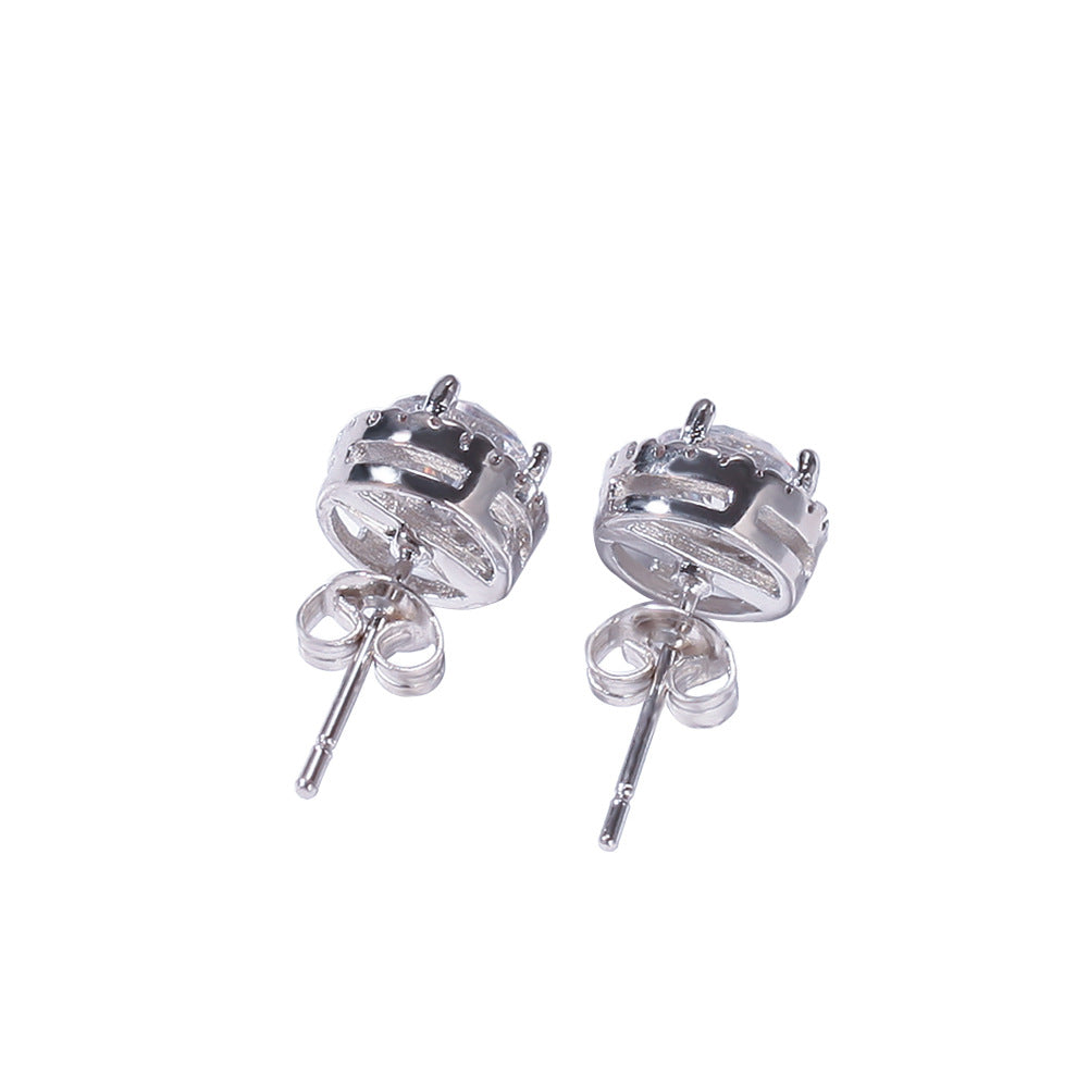 Hip Hop Four-Prong Black Zircon Earrings by nowadaysfashion