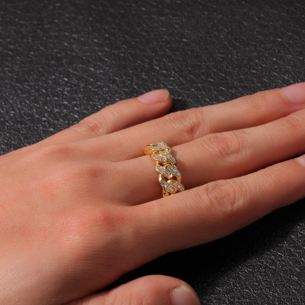 8mm Hip-hop Cubic Zirconia Cuban Link Ring by nowadaysfashion