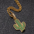 Hip-hop solid cactus zircon-encrusted pendant by nowadaysfashion
