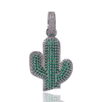 Hip-hop solid cactus zircon-encrusted pendant by nowadaysfashion