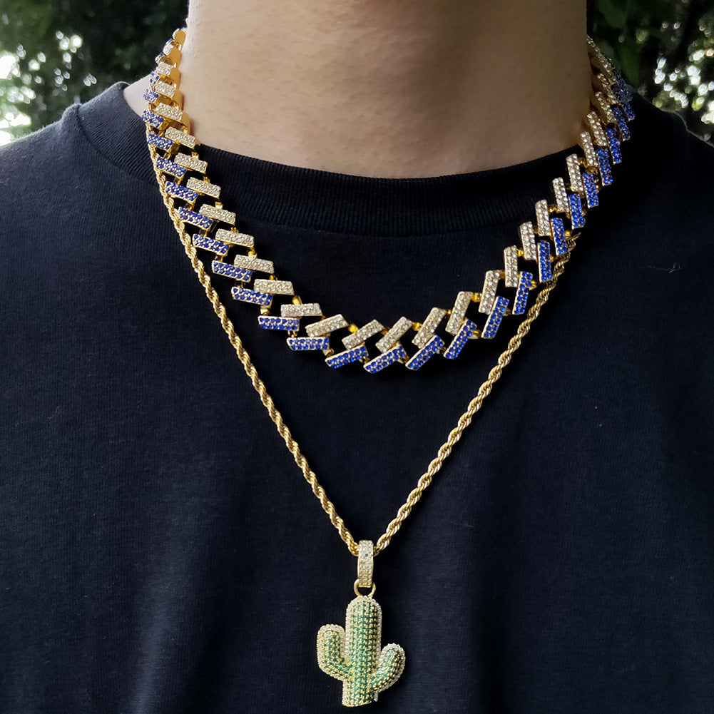 Hip-hop solid cactus zircon-encrusted pendant by nowadaysfashion