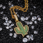 Hip-hop solid cactus zircon-encrusted pendant by nowadaysfashion
