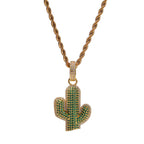 Hip-hop solid cactus zircon-encrusted pendant by nowadaysfashion