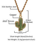 Hip-hop solid cactus zircon-encrusted pendant by nowadaysfashion