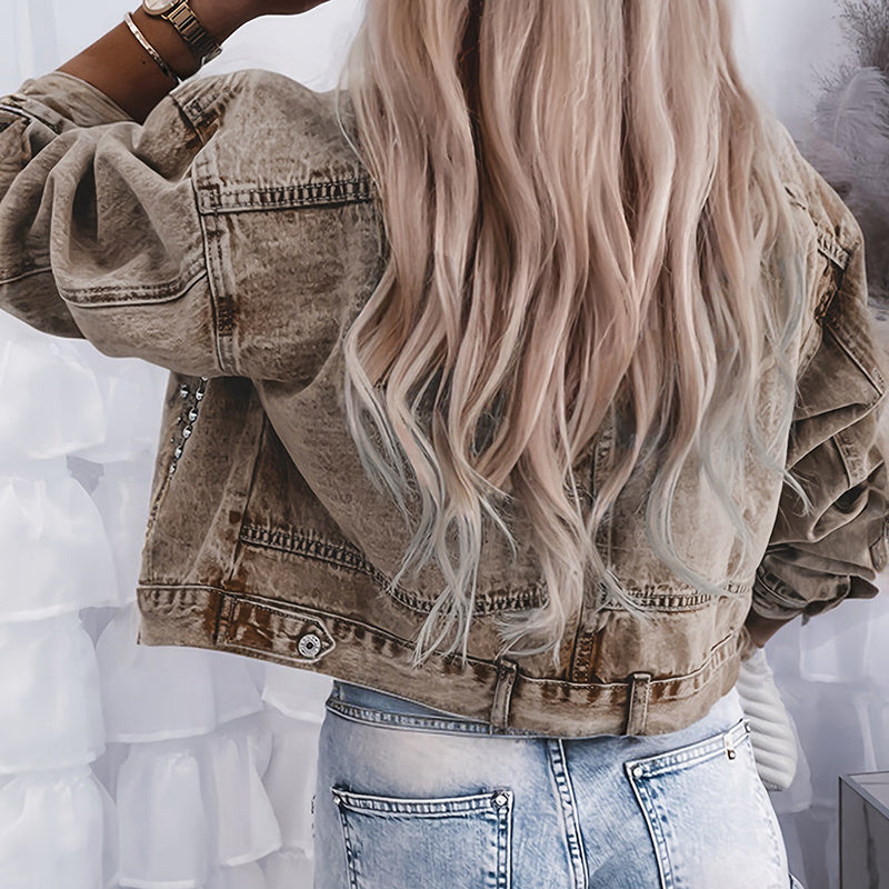 Women’s Studded Denim Jacket by FitiqueFit