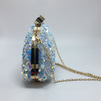 Sequined laser iridescent multi-color fashionable cosmetic bags