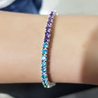 Hip-hop colored zircon tennis bracelets by nowadaysfashion