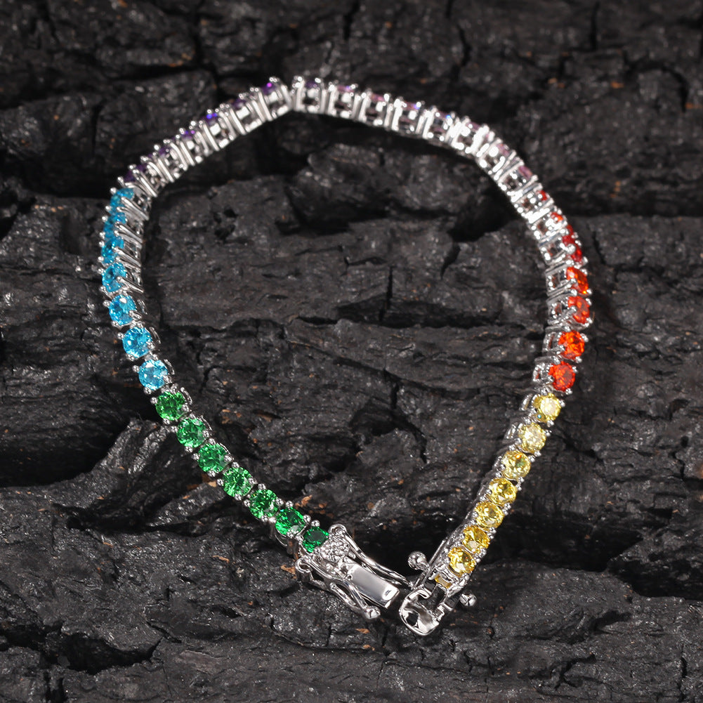 Hip-hop colored zircon tennis bracelets by nowadaysfashion
