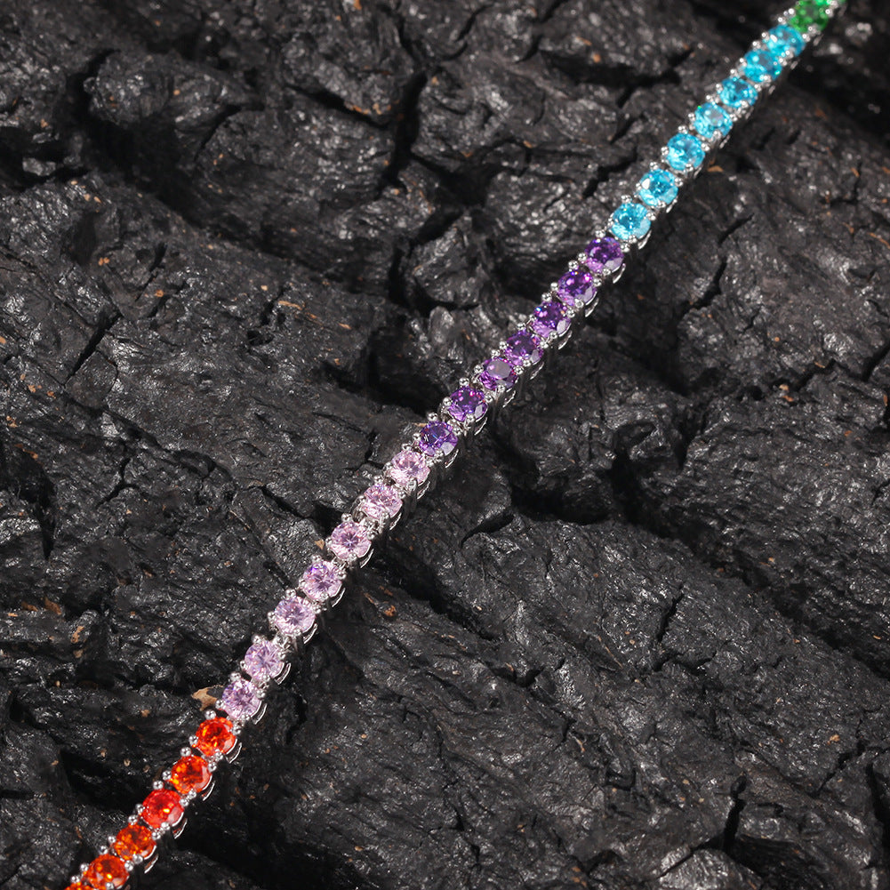 Hip-hop colored zircon tennis bracelets by nowadaysfashion