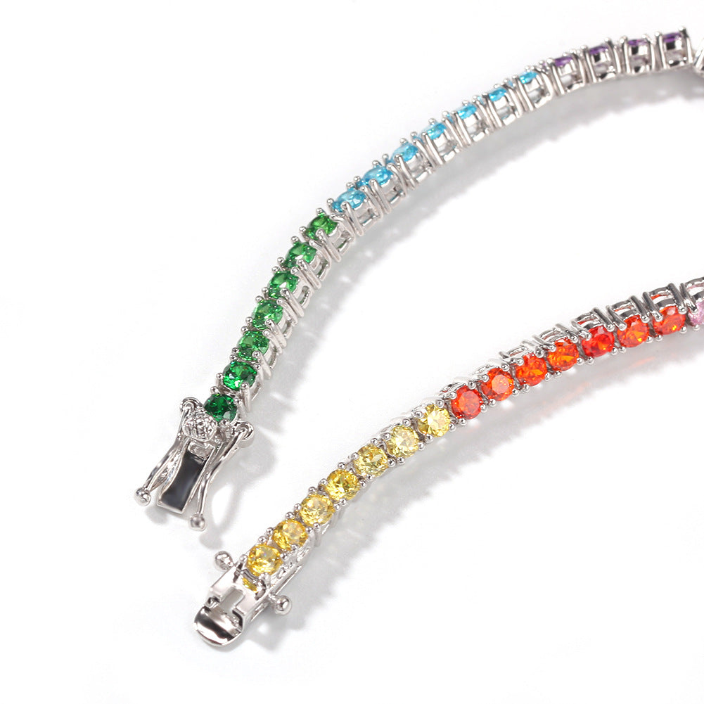 Hip-hop colored zircon tennis bracelets by nowadaysfashion