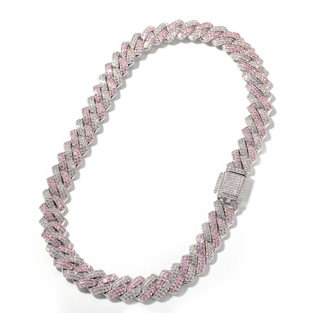 Hip-hop bar-style Cuban zircon-encrusted necklace by nowadaysfashion