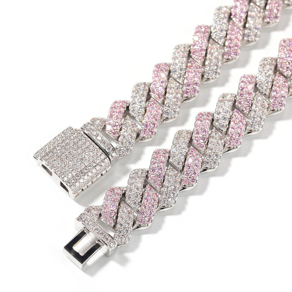Hip-hop bar-style Cuban zircon-encrusted necklace by nowadaysfashion