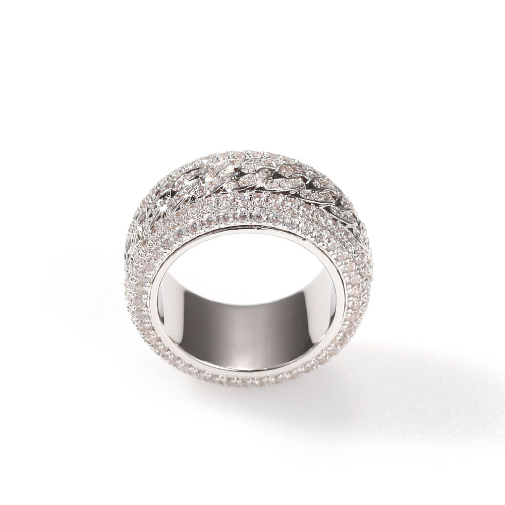 Hip-hop style zircon rotating Cuban ring by nowadaysfashion