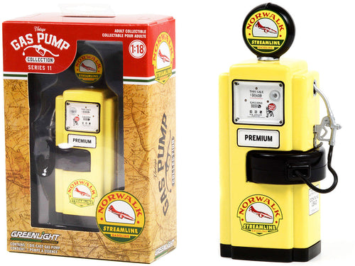 1948 Wayne 100-A Gas Pump "Norwalk Gasoline" Yellow and Black "Vintage Gas Pumps" Series 11 1/18 Diecast Model by Greenlight by LuxuryLifeWay Online Store