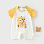 Pure Cotton Baby Short-Sleeve Onesie Seamless Romper Lightweight Air-Conditioning Bodysuit T-Shirt by Baby Joy