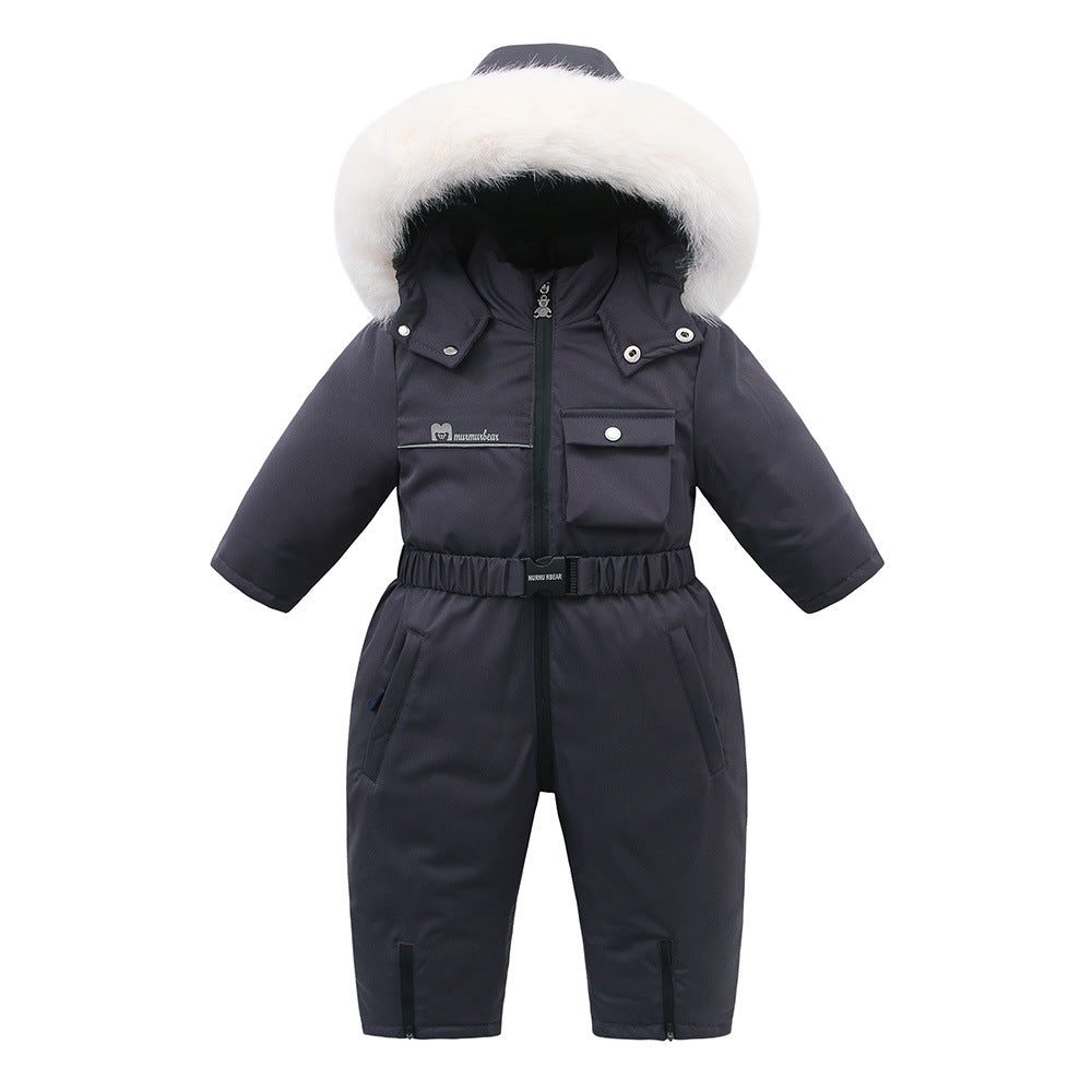 Autumn And Winter Fleece-lined Overalls Ski Suit For Children by Baby Joy