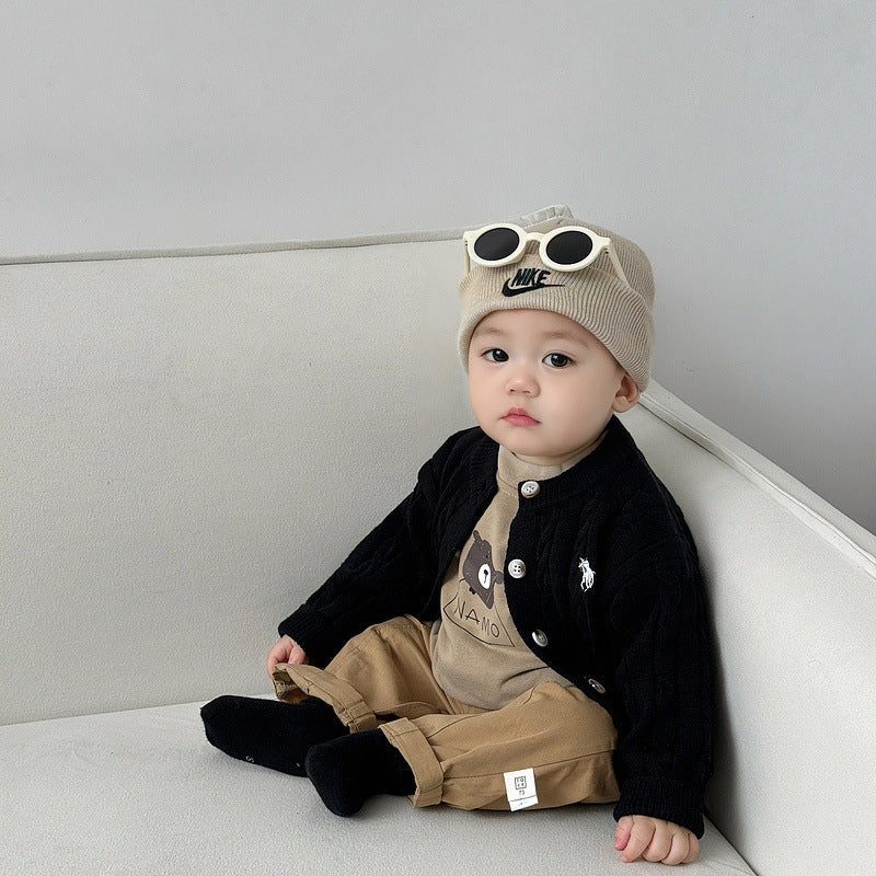 Fashionable Embroidered Casual Knitted Cardigan Childrens Sweater by Baby Joy