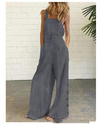 High-Waisted Sleeveless Wide-Leg Jumpsuit – 8 Colors, S–2XL