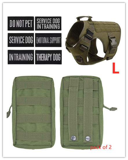 Military Tactical Dog Harness German Shepherd Adjustable Pet Dog Back by My Store