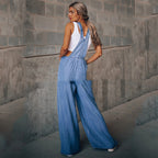 Women’s wide leg denim overalls