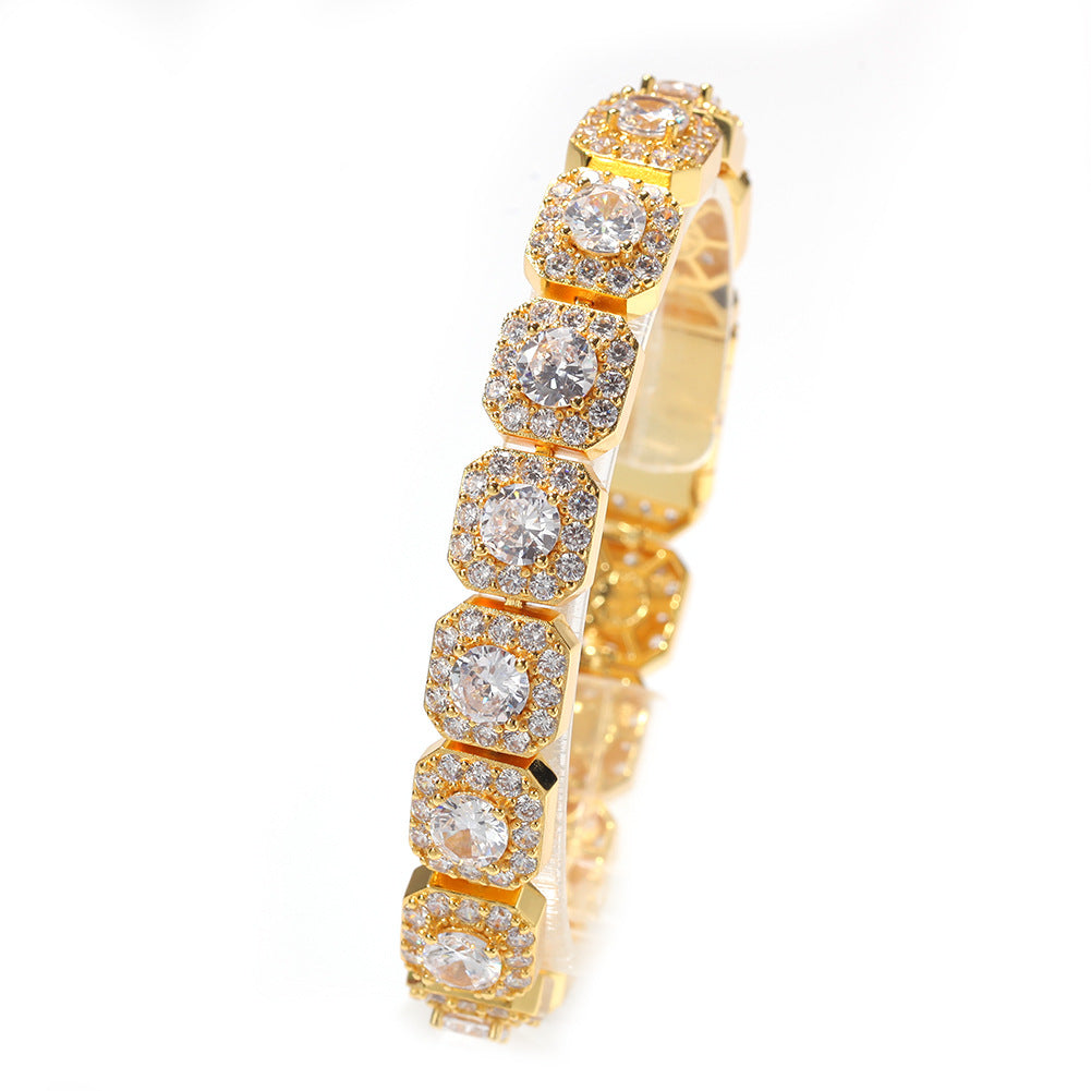 Hip-hop micro-inlaid zircon 12.5mm rock candy bracelet by nowadaysfashion