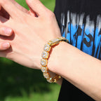 Hip-hop micro-inlaid zircon 12.5mm rock candy bracelet by nowadaysfashion