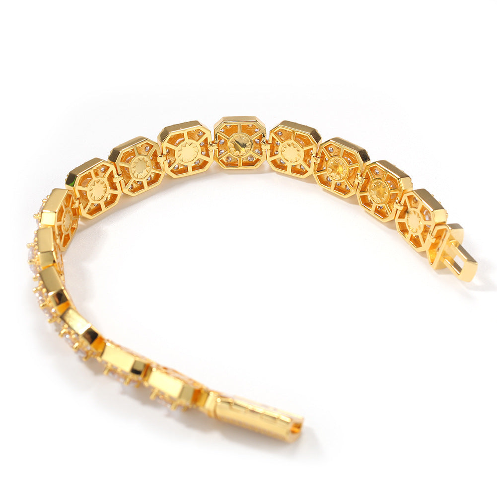 Hip-hop micro-inlaid zircon 12.5mm rock candy bracelet by nowadaysfashion