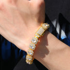 Hip-hop micro-inlaid zircon 12.5mm rock candy bracelet by nowadaysfashion