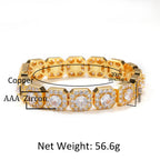 Hip-hop micro-inlaid zircon 12.5mm rock candy bracelet by nowadaysfashion
