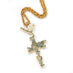 Hip-hop diamond-encrusted Cactus Jack letter necklace by nowadaysfashion