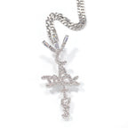 Hip-hop diamond-encrusted Cactus Jack letter necklace by nowadaysfashion