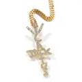 Hip-hop diamond-encrusted Cactus Jack letter necklace by nowadaysfashion