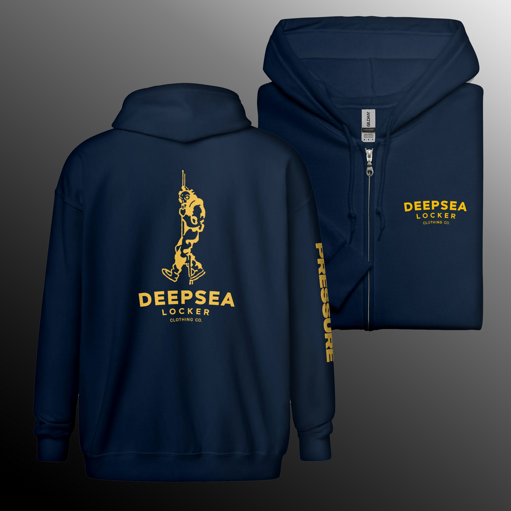 DeepSea Diver Vintage Unisex heavy blend zip hoodie by DeepSea Locker