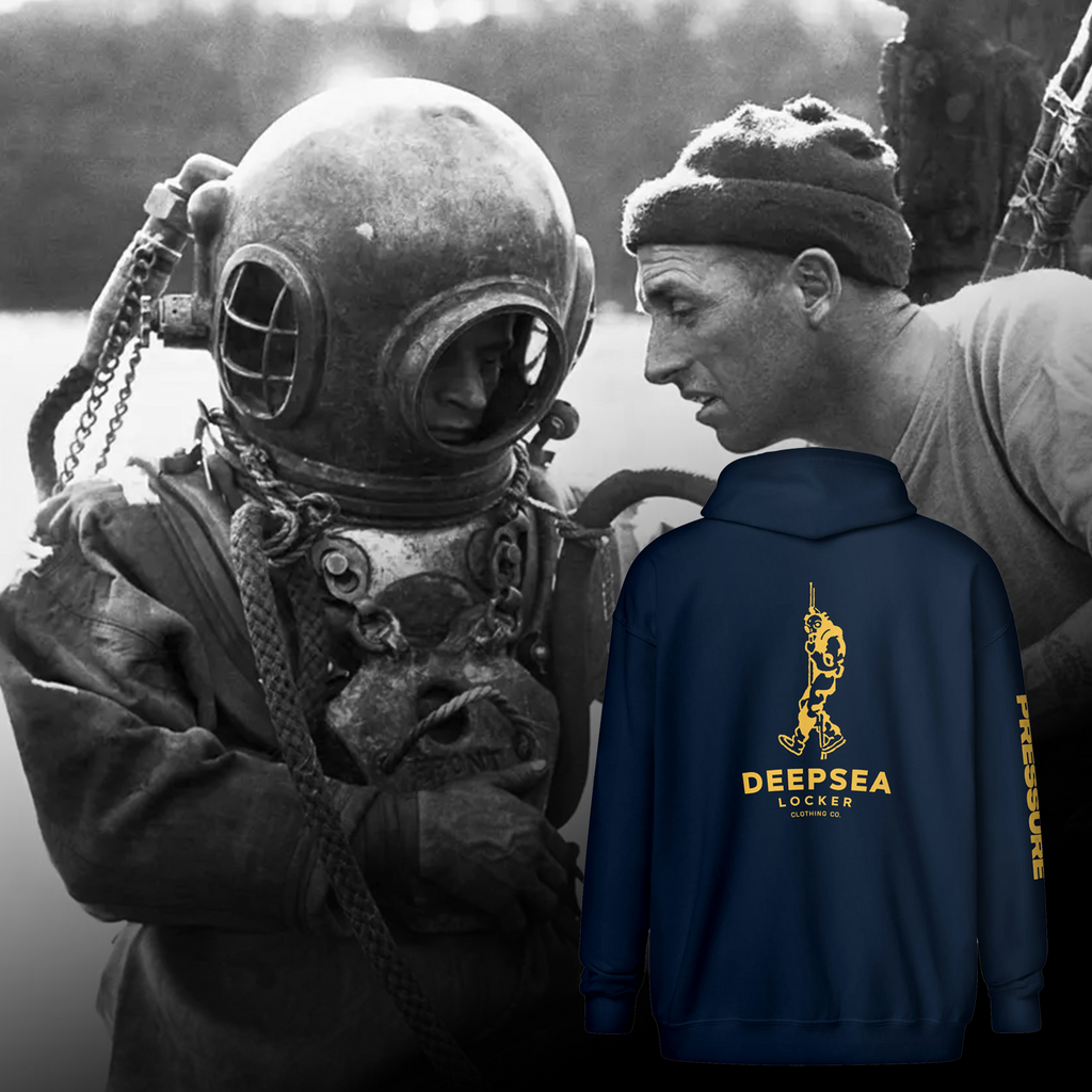 DeepSea Diver Vintage Unisex heavy blend zip hoodie by DeepSea Locker