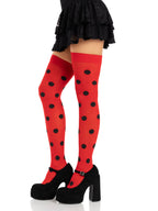 Polka Dot Opaque Thigh High Stockings Classic Look