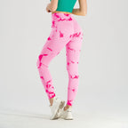 Women's Seamless Tie-Dye Yoga Pants – Knitted High-Waist Leggings by FitiqueFit