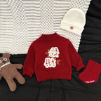 Red Thickened Warm Childrens Sweater Coat by Baby Joy